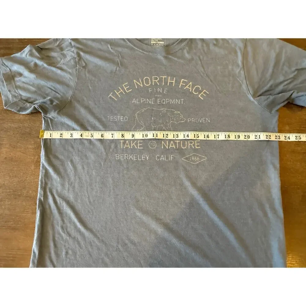 THE NORTH FACE Tee T-Shirt Dusty Blue Men's size XL Outdoors Hiking Camping